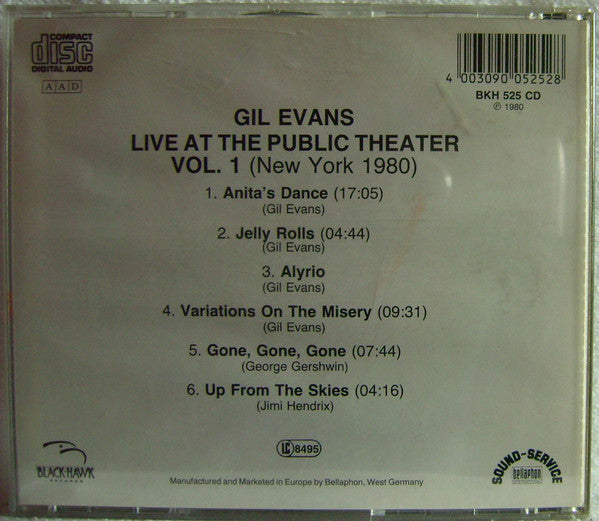 Gil Evans : Live At The Public Theater Vol. 1 (New York 1980) (CD, Album, RE)