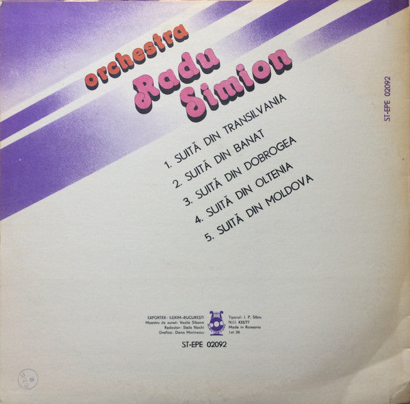 Orchestra Radu Simion : Orchestra Radu Simion (LP, Album)