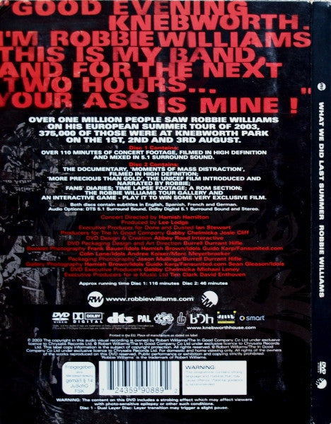 Robbie Williams : What We Did Last Summer (Live At Knebworth) (2xDVD-V, Multichannel, PAL, Car)