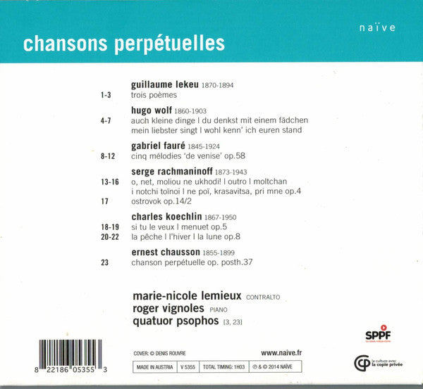 Marie-Nicole Lemieux : Chansons Perpétuelles (CD, Album)