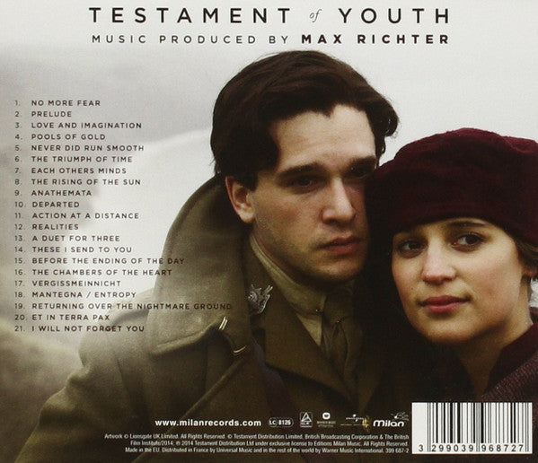 Max Richter : Testament Of Youth (Original Motion Picture Soundtrack) (CD, Album)