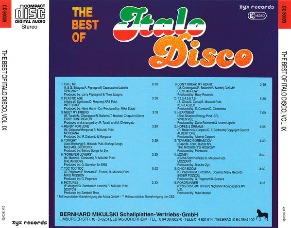 Various : The Best Of Italo-Disco Vol. 9 (CD, Comp)