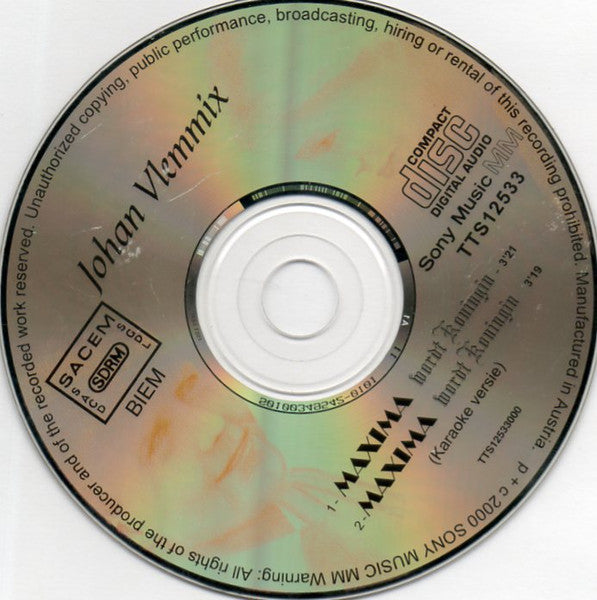 Johan Vlemmix : Maxima Wordt Koningin (CD, Single, Car)