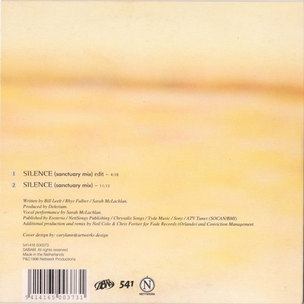 Delerium Featuring Sarah McLachlan : Silence (CD, Single)