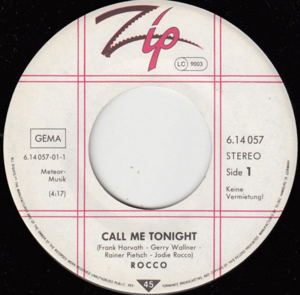 Jodie Rocco : Call Me Tonight (7", Single)