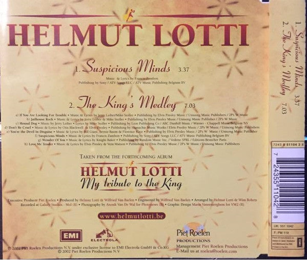 Helmut Lotti : Suspicious Minds (CD, Single)