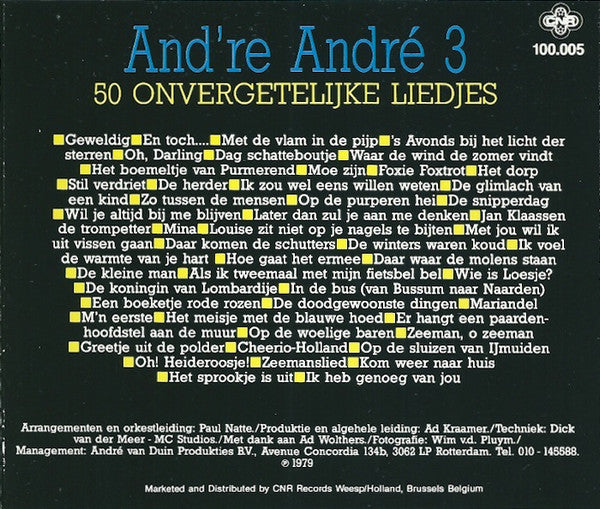 André van Duin : And're André 3 - 50 Onvergetelijke Liedjes (CD, Album, RP)