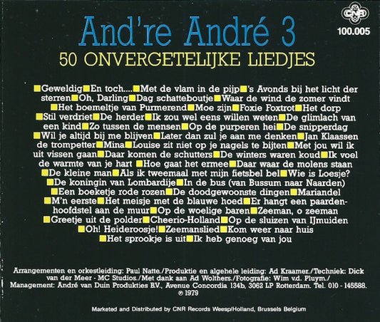 André van Duin : And're André 3 - 50 Onvergetelijke Liedjes (CD, Album, RP)