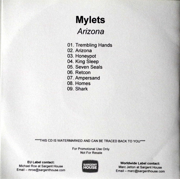 Mylets : Arizona (CDr, Album, Copy Prot., Promo)