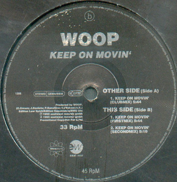 Woop : Keep On Movin' (12", Promo)