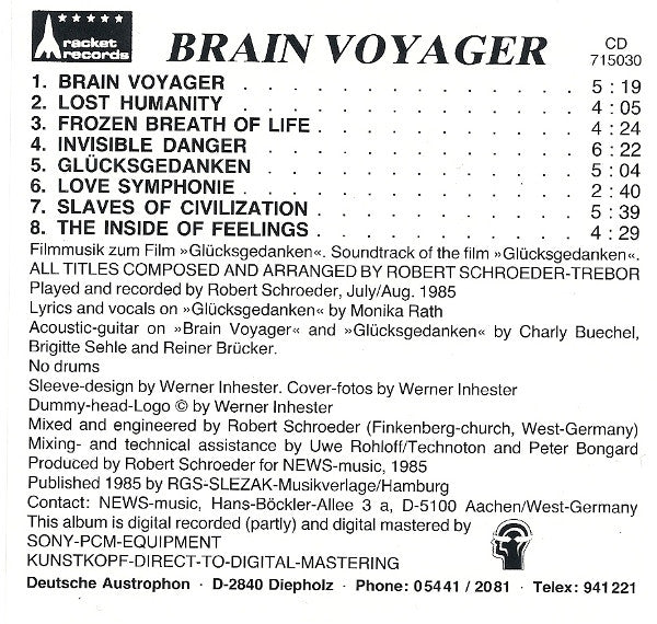 Robert Schröder : Brain Voyager (CD, Album, RE)