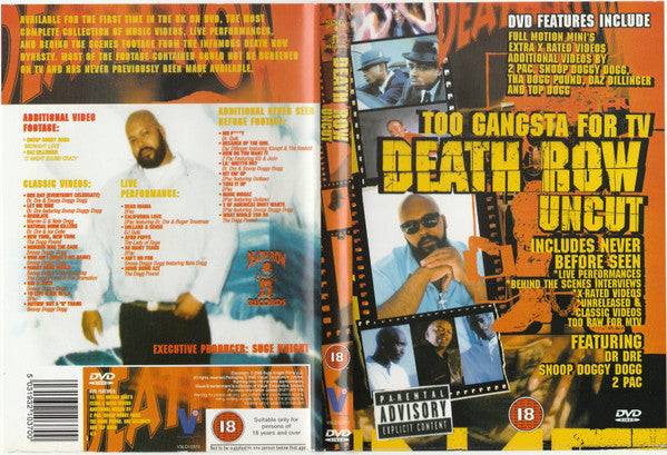 Dr. Dre, Snoop Dogg, 2Pac : Death Row Uncut (Too Gangsta For TV) (DVD-V, PAL)