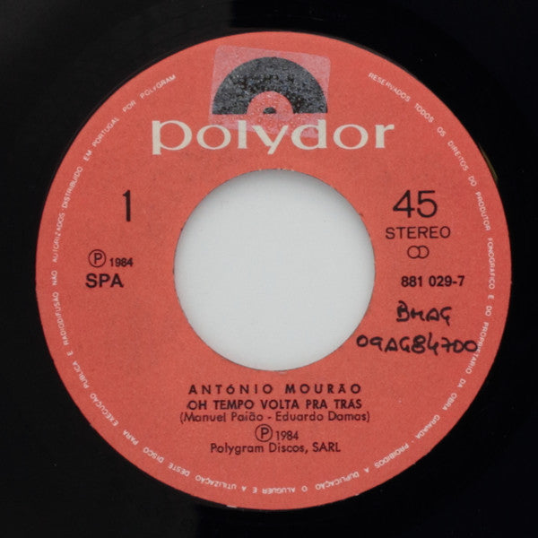 António Mourão : Oh Tempo Volta Pra Trás (7")
