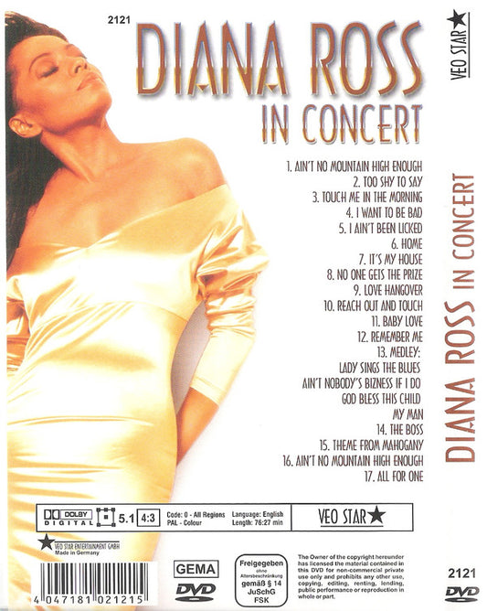 Diana Ross : In Concert (DVD-V, Multichannel, PAL)