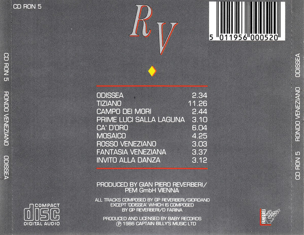 Rondò Veneziano : Odissea (CD, Album)