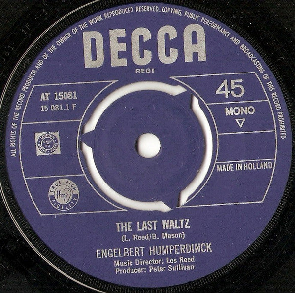 Engelbert Humperdinck : The Last Waltz (7", Single, Gre)