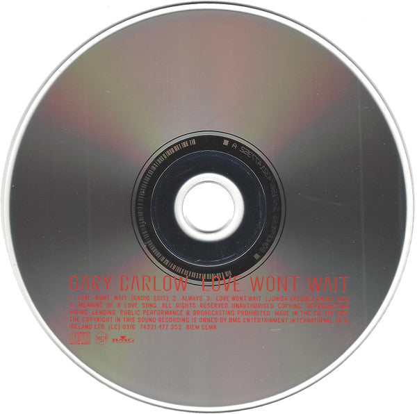 Gary Barlow : Love Won't Wait (CD, Maxi)