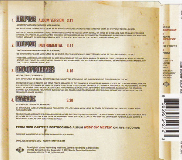 Nick Carter (2) : Help Me (CD, Maxi)