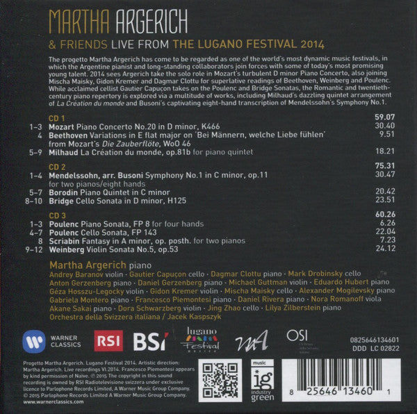 Martha Argerich And Friends : Live From Lugano 2014 (3xCD + Box)