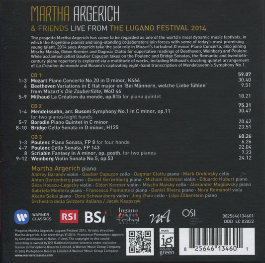 Martha Argerich And Friends : Live From Lugano 2014 (3xCD + Box)