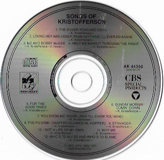 Kris Kristofferson : Songs Of Kristofferson (CD, Comp, RE)