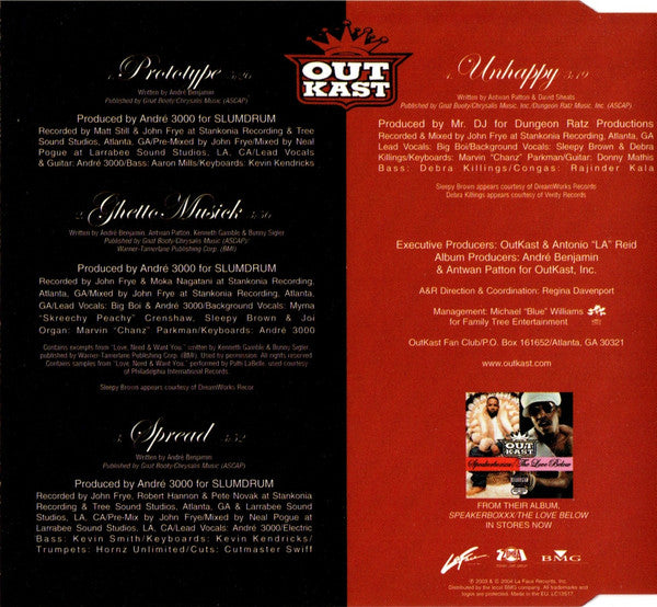 OutKast : GhettoMusik/Prototype (CD, Single)