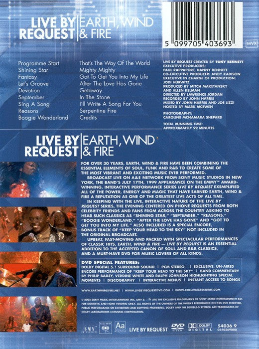 Earth, Wind & Fire : Live By Request (DVD-V, Multichannel)