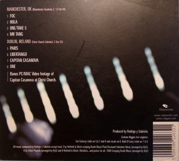 Rodrigo Y Gabriela : Live Manchester And Dublin (CD, Album, Enh, Dig)
