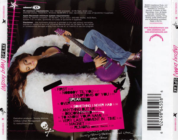 Lindsay Lohan : Speak (CD, Album, Enh)