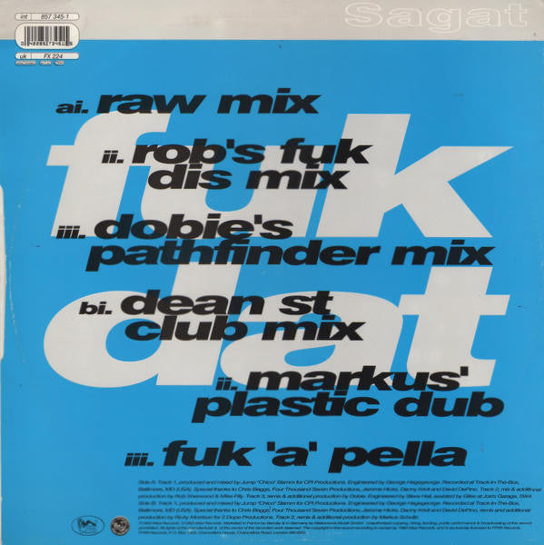 Sagat : Fuk Dat (12", Single)