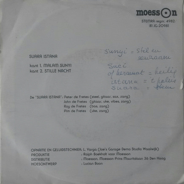 Suara Istana : Malam Sunyi (Stille Nacht) (7")