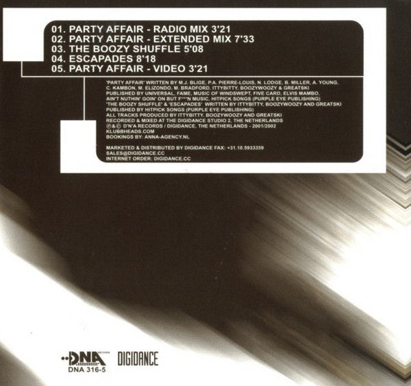 DJ BoozyWoozy : Party Affair (CD, Maxi, Enh)