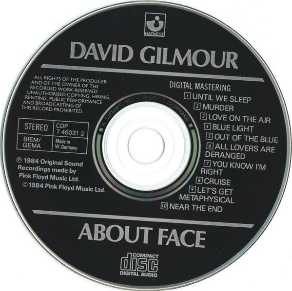 David Gilmour : About Face (CD, Album, RE)