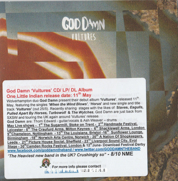 God Damn : Vultures (CD, Album, Promo)