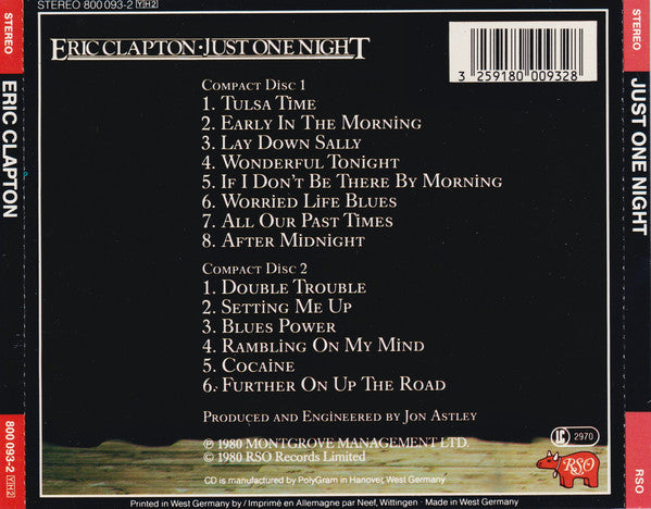 Eric Clapton : Just One Night (2xCD, Album, RE)