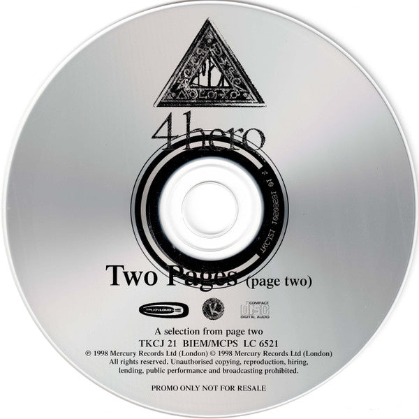 4 Hero : Two Pages (Page Two) (CD, Album, Promo)
