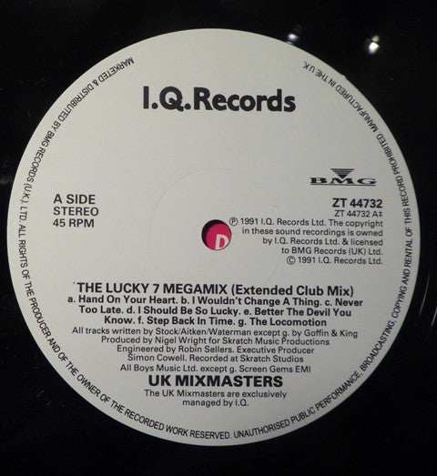 The UK Mixmasters : Lucky 7 Megamix (12", Single)