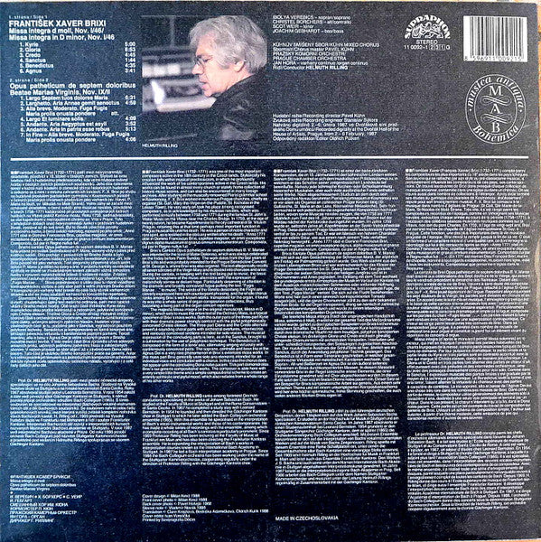 František Xaver Brixi - Ibolya Verebics, Christel Borchers, Scot Weir, Joachim Gebhardt, Kühn Mixed Choir, Prague Chamber Orchestra, Helmuth Rilling : Missa Integra / Opus Patheticum (LP)