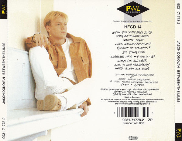 Jason Donovan : Between The Lines (CD, Album)