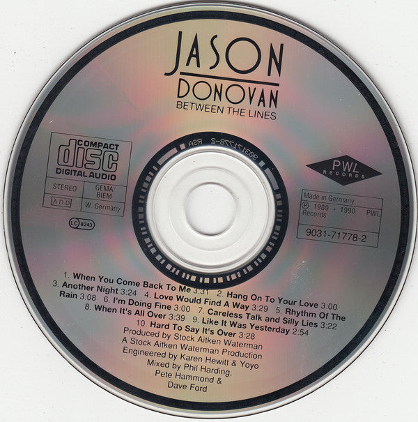 Jason Donovan : Between The Lines (CD, Album)
