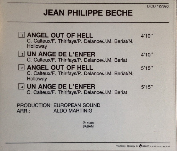 Jean-Philippe Bèche : Un Ange De L'Enfer - Angel Out Of Hell (CD, Maxi)