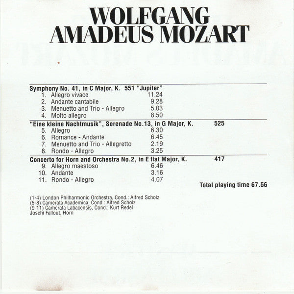 Wolfgang Amadeus Mozart : Eine Kleine Nachtmusik (CD, Comp)