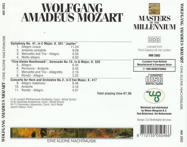 Wolfgang Amadeus Mozart : Eine Kleine Nachtmusik (CD, Comp)