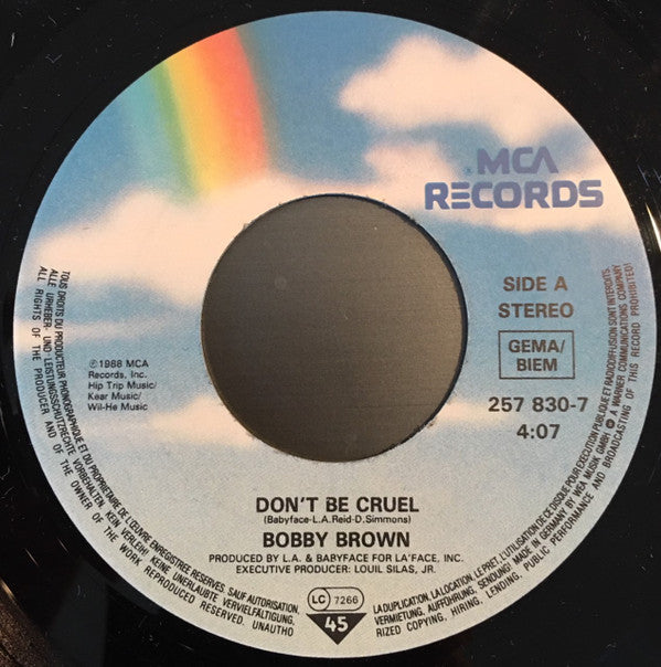 Bobby Brown : Don't Be Cruel (7", Single)