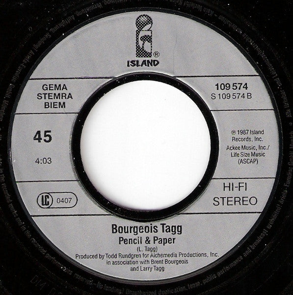 Bourgeois Tagg : I Don't Mind At All (7", Single)
