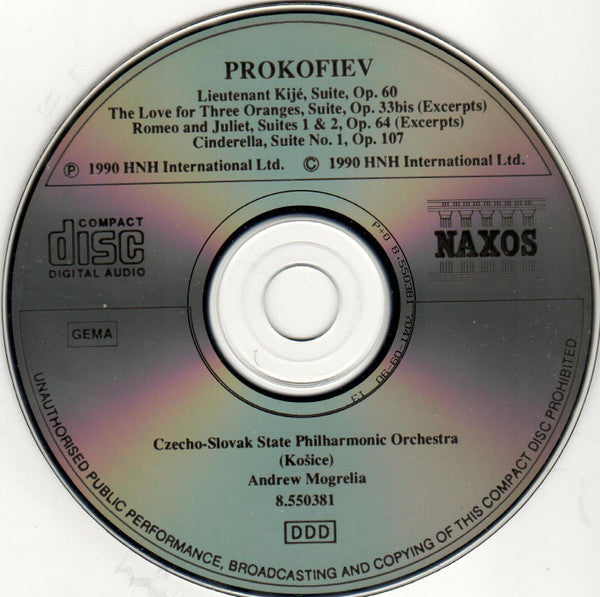 Sergei Prokofiev, Slovak State Philharmonic Orchestra, Košice, Andrew Mogrelia : Orchestral Suites (CD, Album)