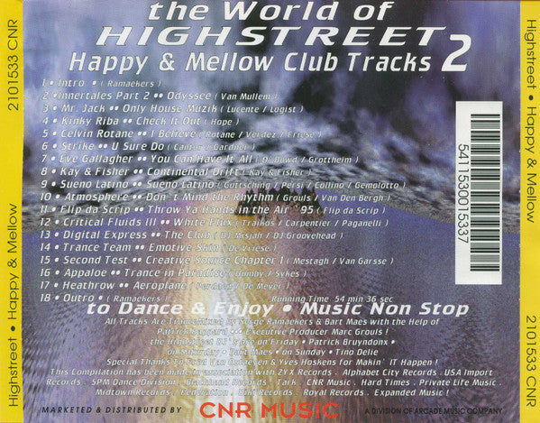 Various : Highstreet - The Happy & Mellow Club Tracks Vol. 2 (CD, Comp, Mixed)