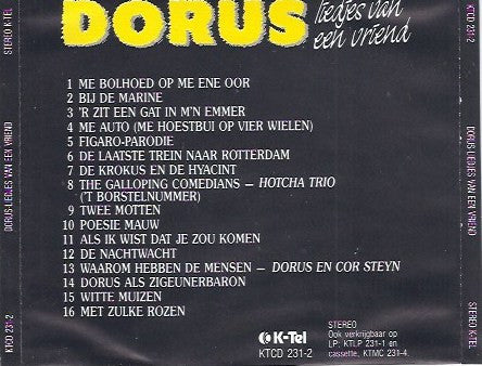 Dorus : Liedjes Van Een Vriend (CD, Comp)