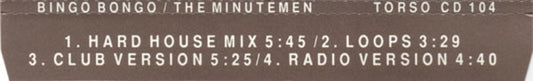 The Minutemen Featuring Norty Cotto : Bingo Bongo (CD, Maxi)