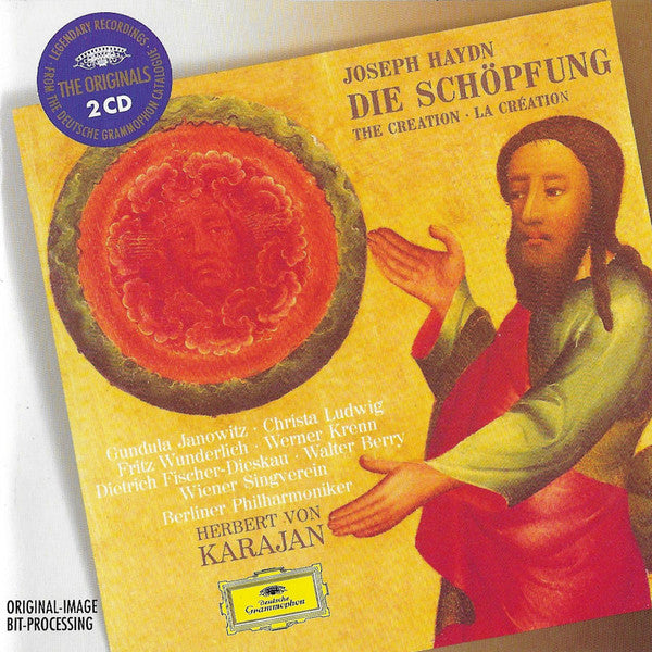 Joseph Haydn – Gundula Janowitz · Christa Ludwig · Fritz Wunderlich · Werner Krenn . Dietrich Fischer-Dieskau · Walter Berry / Wiener Singverein, Berliner Philharmoniker, Herbert von Karajan : Die Schöpfung = The Creation = La Création (2xCD, Album, RE, RM)